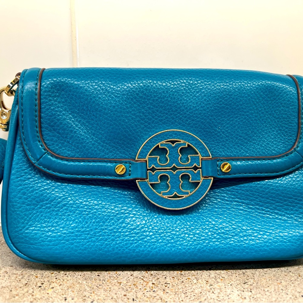 Tory Burch turquoise leather bag